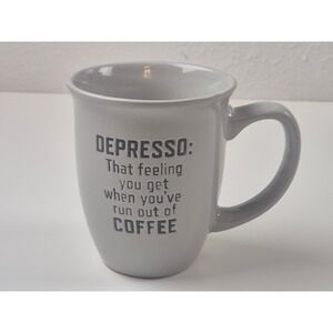 Depresso Definition Funny Coffee Mug Gray Ceramic‎ Tea Cup Humor Gift